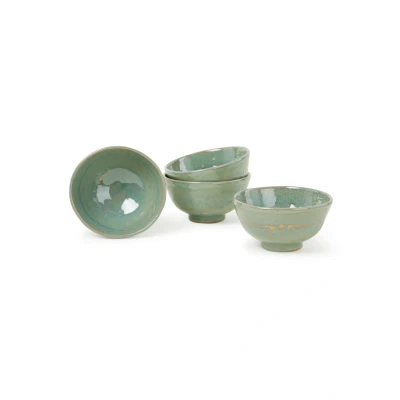 Afbeelding van Serax Pure Kom 14,5 Cm Set Van 4 Zeegroen