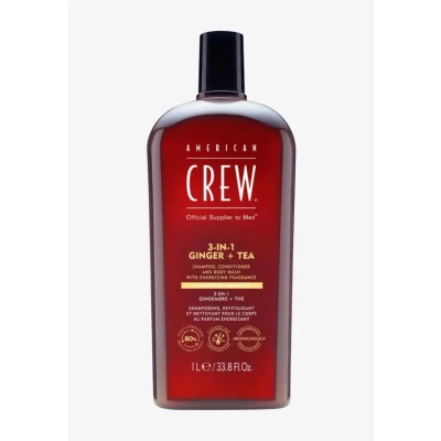 Afbeelding van American Crew 3IN1 Ginger &amp; TEA SHAMPOO, CONDITIONER, AND BODY WASH Douchegel, Heren, Maat: 250 ml, /