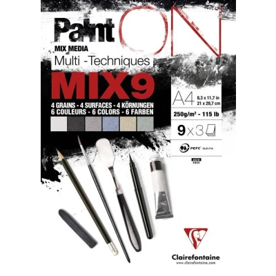 Image de Bloc PaintON MIX9 27 feuilles ass.(9x3F) A4 250g