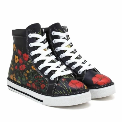 Afbeelding van Goby Wildflower Dames Sneakers Handgemaakt Vegan Leer Maat 36