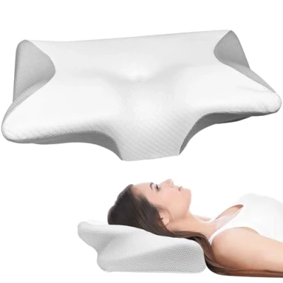 Afbeelding van Maxentico Nekkussen 63 x 37 12 cm, geheugenkussen, orthopedisch kussen, nekkussen, ergonomisch kussen voor slapers, rug of buik