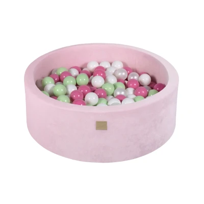 Afbeelding van Ballenbak inclusief 200 ballen Pastel Roze Ballenbakje.nl Grijs Wit Beige