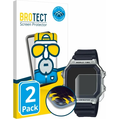 Afbeelding van BROTECT Screenprotector voor Casio AE 1200WH 1CVEF Folie Beschermfolie matte volledig dekking (2 Stuks)