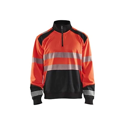 Afbeelding van Blaklader Sweatshirt halve rits High Vis 3556 2528 Rood/Zwart