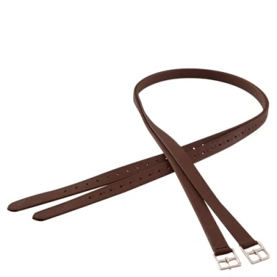 Image de BR Étrivières Nylon et Boucles Acier Inoxydable Soft Tabac/Argent 145cm