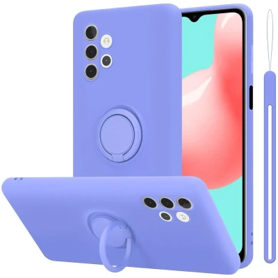 Afbeelding van Cadorabo Hoesje geschikt voor Samsung Galaxy A32 5G in LIQUID LICHT PAARS Beschermhoes van flexibel TPU silicone Case Cover met ring