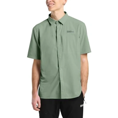 Afbeelding van Jack Wolfskin Vandra S/S Overhemd, Heren, Maat: Medium, Eucalyptus
