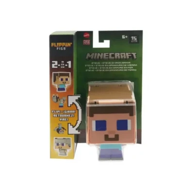 Afbeelding van Minecraft FLIPPIN&#039; FIGS Hostile Wolf + Tamed Wolf, 6 jaar, Grijs, Kunststof