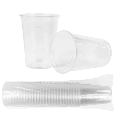 Image de HEKU Lot de 50 gobelets jetables transparents 0,4 l En polypropylène Idéal pour les fêtes et événements