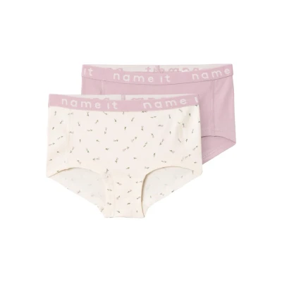 Afbeelding van Name it Nkfhipster Floral 2 PACK Slip voor kinderen, Maat: 122/128, Buttercream