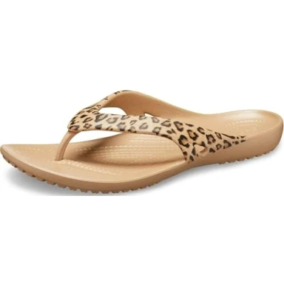Afbeelding van Crocs Kadee II Flip W teenslippers voor dames, Leopard/Goud