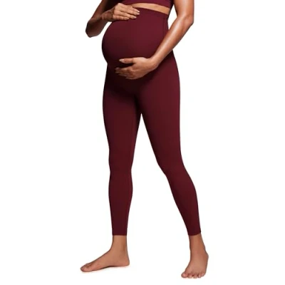 Afbeelding van CRZ YOGA Butterluxe Maternity Leggings over the Belly 63/71 cm Zachte zwangerschapslegging, Rood (Merlot)