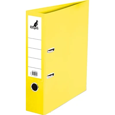 Image de Kangaro classeur en plastique polypropylène Largeur de dos : 7,5 cm Format A4 Couleur jaune (classeur à anneaux, fichiers, lettres)