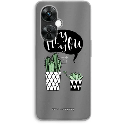 Afbeelding van Case Company® hoesje geschikt voor OnePlus Nord CE 3 Lite Hey you cactus Soft Cover Telefoonhoesje Bescherming aan alle Kanten en Schermrand