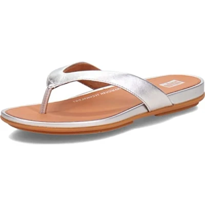 Afbeelding van Fitflop Gracie platte damessandalen, zilver.