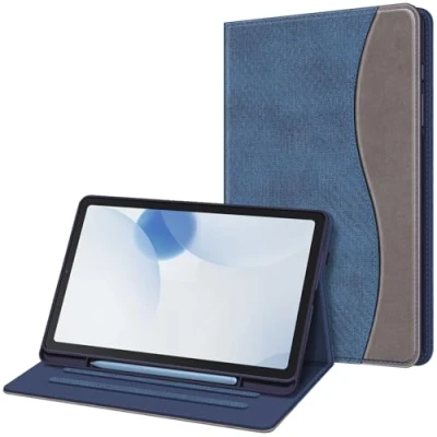 Afbeelding van Fintie Hoes voor Samsung Galaxy Tab S6 Lite 10.4 2022/2020 SM P610/P613/P615/P619, zachte TPU achterkant met S penhouder en documentsleuven, indigo blauw denim