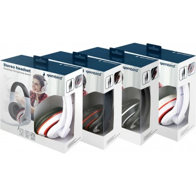 Afbeelding van Gembird stereo headset met microfoon wit