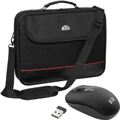 Image de PEDEA Housse pour ordinateur portable Trendline Étui jusqu&#039;à 15,6 pouces (39,6 cm) Sacoche à bandoulière, avec souris sans fil incluse, noir