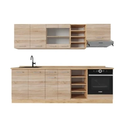 Afbeelding van Vicco Complete keukeneenheid R Line, Sonoma/Goudkraft eik, 240 cm zonder werkblad