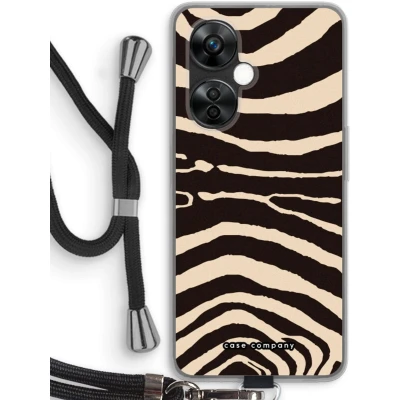 Afbeelding van Case Company® hoesje met Koord geschikt voor OnePlus Nord CE 3 Lite Arizona Zebra Telefoonhoesje Zwart Bescherming aan alle Kanten en Over de Schermrand