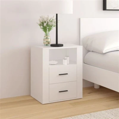 Afbeelding van vidaXL Nachtkastje 50x36x60 cm bewerkt hout wit
