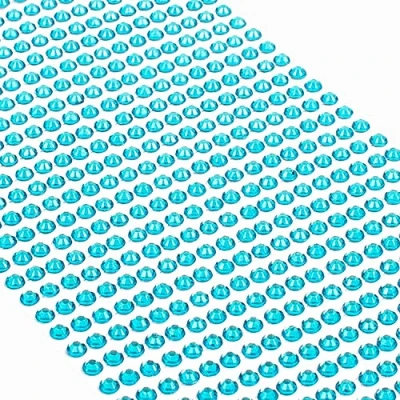 Afbeelding van Movoja 880 stuks ronde lichtblauwe strass stenen, diameter 4 mm, om te versieren en knutselen, decoratieve stenen op plakken, blauw, stuks,