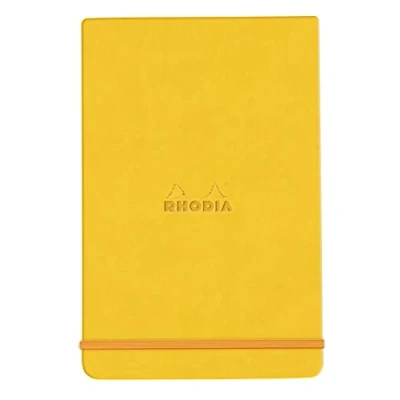 Afbeelding van RHODIA 194369C hardcase webnotepad Jonquille A6 gelinieerd 192 pagina&#039;s afneembaar licht ivoorkleurig papier 90 g/m? bladwijzer, elastische sluiting envelop van kunstleer Rhodiarama