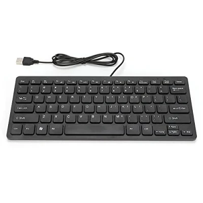 Afbeelding van Sxhlseller Mini toetsenbord, bekabeld, draagbaar, 78 toetsen, waterdicht, USB, geluidsarm, plug play, geschikt voor desktop laptop thuis (zwart)