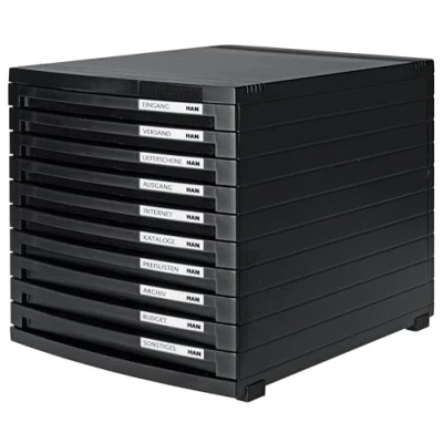 Afbeelding van HAN CONTUR 1510 13 Ladebox Zwart DIN A4, B4, C4 Aantal lades: 10
