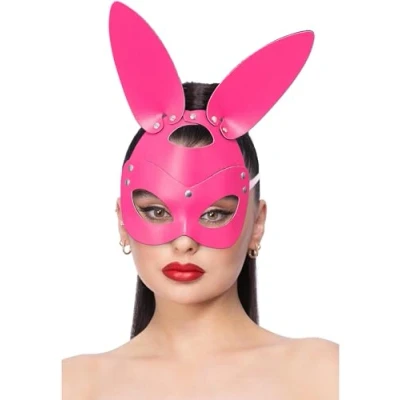 Afbeelding van Smiffy&#039;s Hoer &amp; Stripper Bunny Playboy Kostuum Fetisj Konijnen Masker Roze Carnavalskleding Verkleedkleding