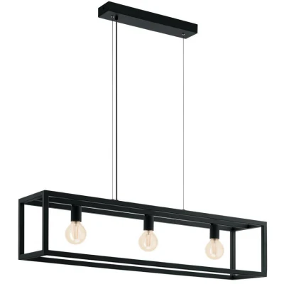 Afbeelding van EGLO Elswick Hanglamp E27 110 cm Zwart
