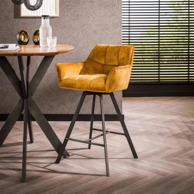 Afbeelding van Hoyz Collection Barstoel Raster Draaibaar Set van 2