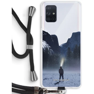Afbeelding van Case Company® hoesje met Koord geschikt voor Samsung Galaxy A71 Wanderlust Telefoonhoesje Zwart Bescherming aan alle Kanten en Over de Schermrand
