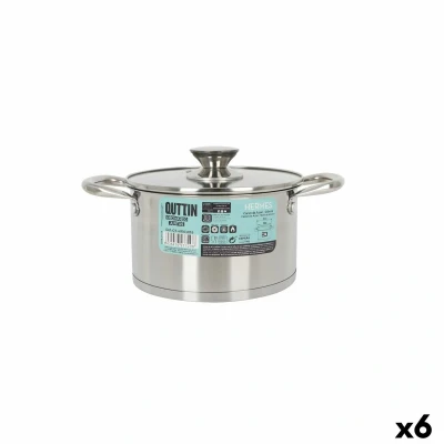 Afbeelding van Pot met Glazen Deksel Quttin Hermes Staal 2,8 L (6 Stuks)