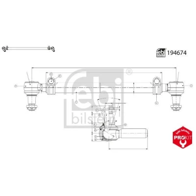 Afbeelding van FEBI BILSTEIN 194674 Stuurstang Vooras Duwstang met moeren