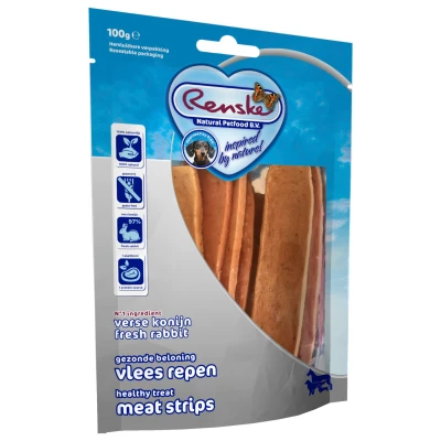 Afbeelding van Renske Vleesrepen 100 g Hondensnacks Konijn&amp;Groente