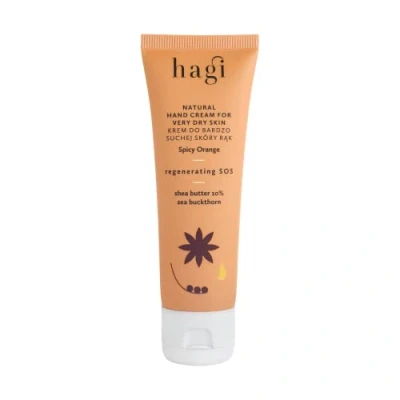 Afbeelding van Hagi Spicy Orange Natuurlijke handcrème voor een zeer droge huid, duindoorn extract, sheaboter, biologisch sinaasappelwater, panthenol, regenererend en verzorgend, 50 ml