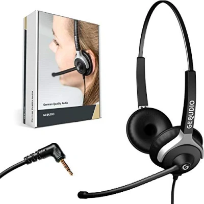Image de Casque PC Gequdio WA9026 Filaire Jack 3.5mm Supra Auriculaire Son Stéréo Annulation de Bruit Noir