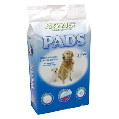 Afbeelding van Arquivet Super absorberende hondenpads educatieve hygiënische mat voor honden medium (15 stuks) 60 x cm