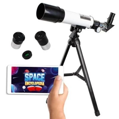 Afbeelding van BIG MINDS Kindertelescoop met educatieve app, telescoop voor kinderen vanaf 8 jaar, astronomie en land, speelgoedtelescoop 3 lenzen