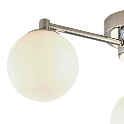 Afbeelding van Tiberius plafondlamp, chroom/rozet, glas, 3 lamps, G9