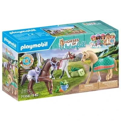 Afbeelding van Playmobil Horses of Waterfall 3 paarden: MORGAN, Quarter Horse &amp; Shagya Araber 71356