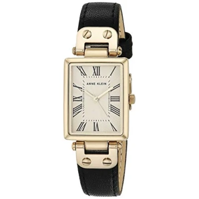 Afbeelding van ANNE KLEIN AK/3752 Dameshorloge met leren band, zwart., Kwartsuurwerk