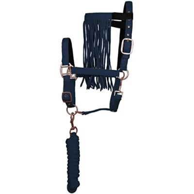 Afbeelding van Imperial Riding Set Van Halster, Touw En Vliegenfrontriem Navy Maat Full