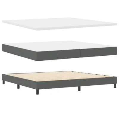 Afbeelding van vidaXL Boxspringbed met matras Donkergrijs 200x200 cm Stof, Hoofdbord Diamantblokdesign 200 Stof