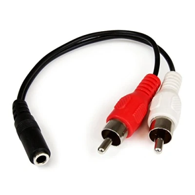 Afbeelding van Kabel Audio Jack (3,5 mm) naar 2 RCA Startech MUFMRCA Zwart 0,15 m