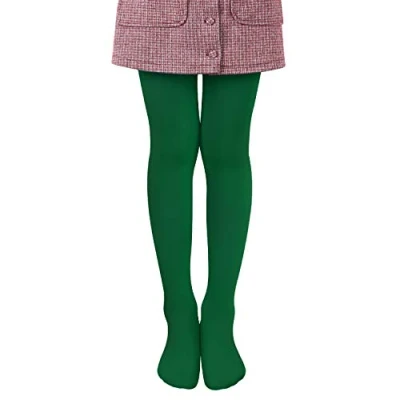 Afbeelding van L&amp;K II Kinderpanty&#039;s Klassieke Danspanty met Voet Zachte Comfortabele Kousen Elastische Panty in verschillende kleuren 27251, Uniek pakket donkergroen