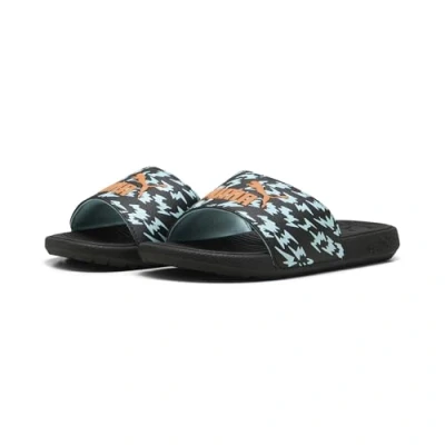 Afbeelding van Puma Cool Cat 2.0 Poised 2 Race Ps slipsandalen, uniseks, kinderen, Black Orange Glo Safe Lake, 31 EU
