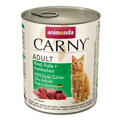 Afbeelding van animonda Carny Adult 6 x 800 g Kattenvoer Rund, Kalkoen + Konijn
