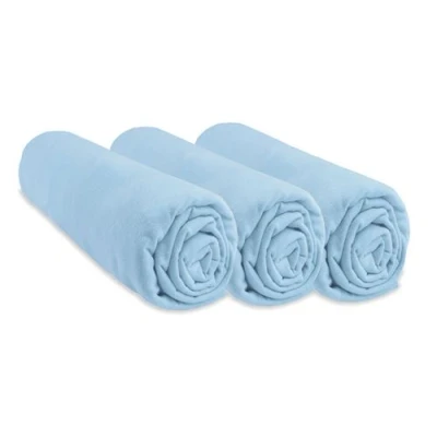Image de Lot de 3 draps housse jersey coton 50x100 Couleur Ciel